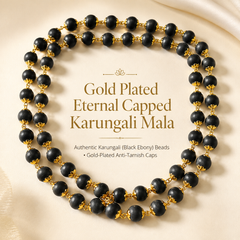 Gold-Plated Capped Karungali Mala