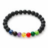 7 Chakra Bracelet — Black Tourmaline Base