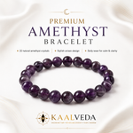 Amethyst Bracelet — 22 natural amethyst crystals, unisex design — KaalVeda