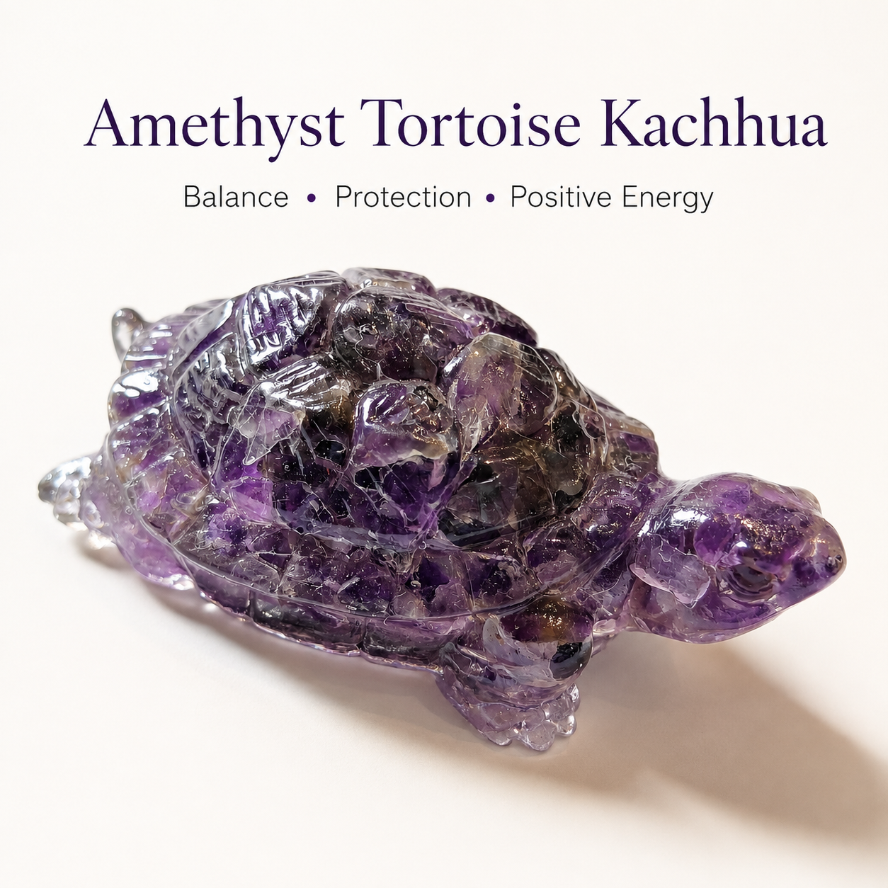 Amethyst Tortoise — balance, protection and positive energy kachua — KaalVeda