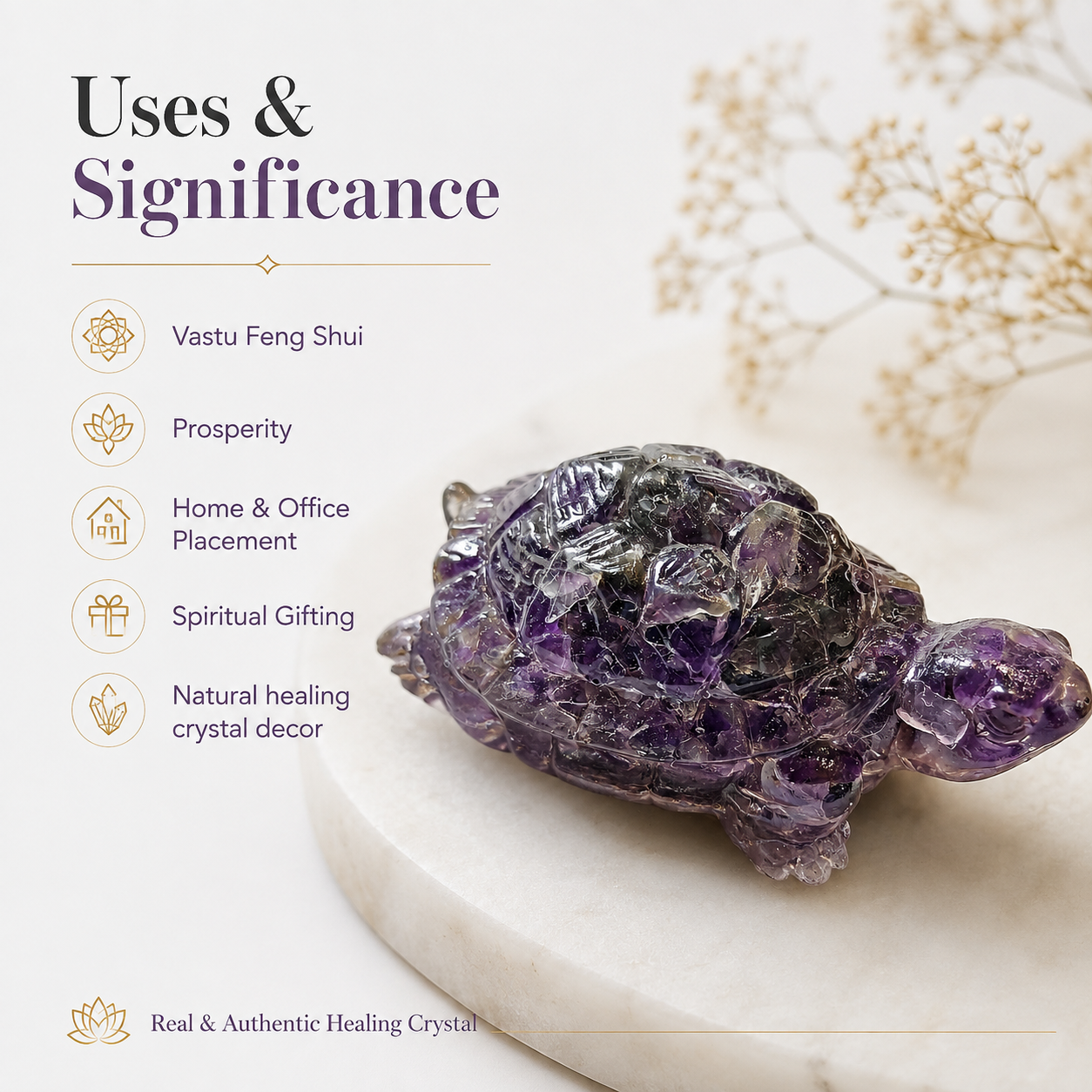 Amethyst Tortoise — uses and significance in vastu and feng shui — KaalVeda