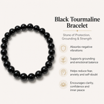 Black Tourmaline Bracelet — protection, grounding and strength — KaalVeda