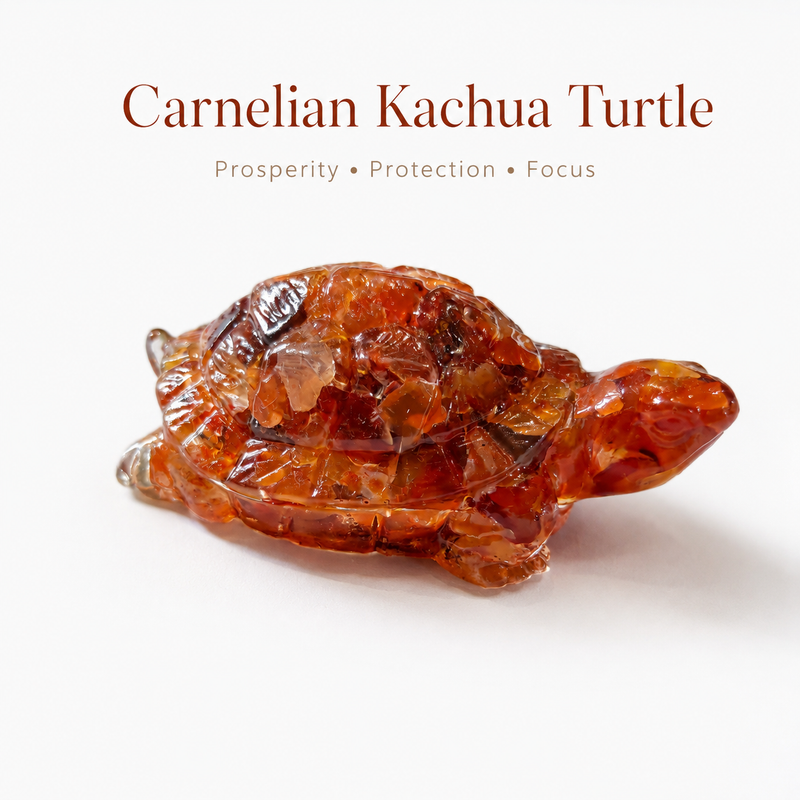 Carnelian Tortoise — prosperity, protection and focus kachua — KaalVeda