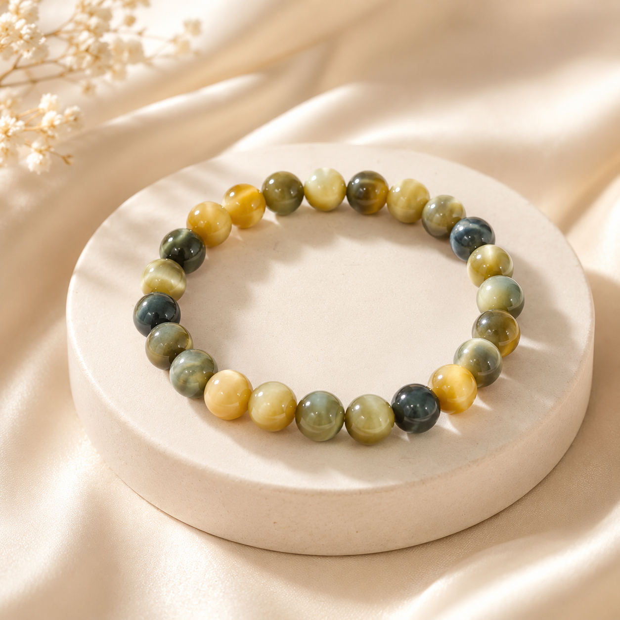 Cat's Eye Bracelet — detail of the chatoyancy — KaalVeda