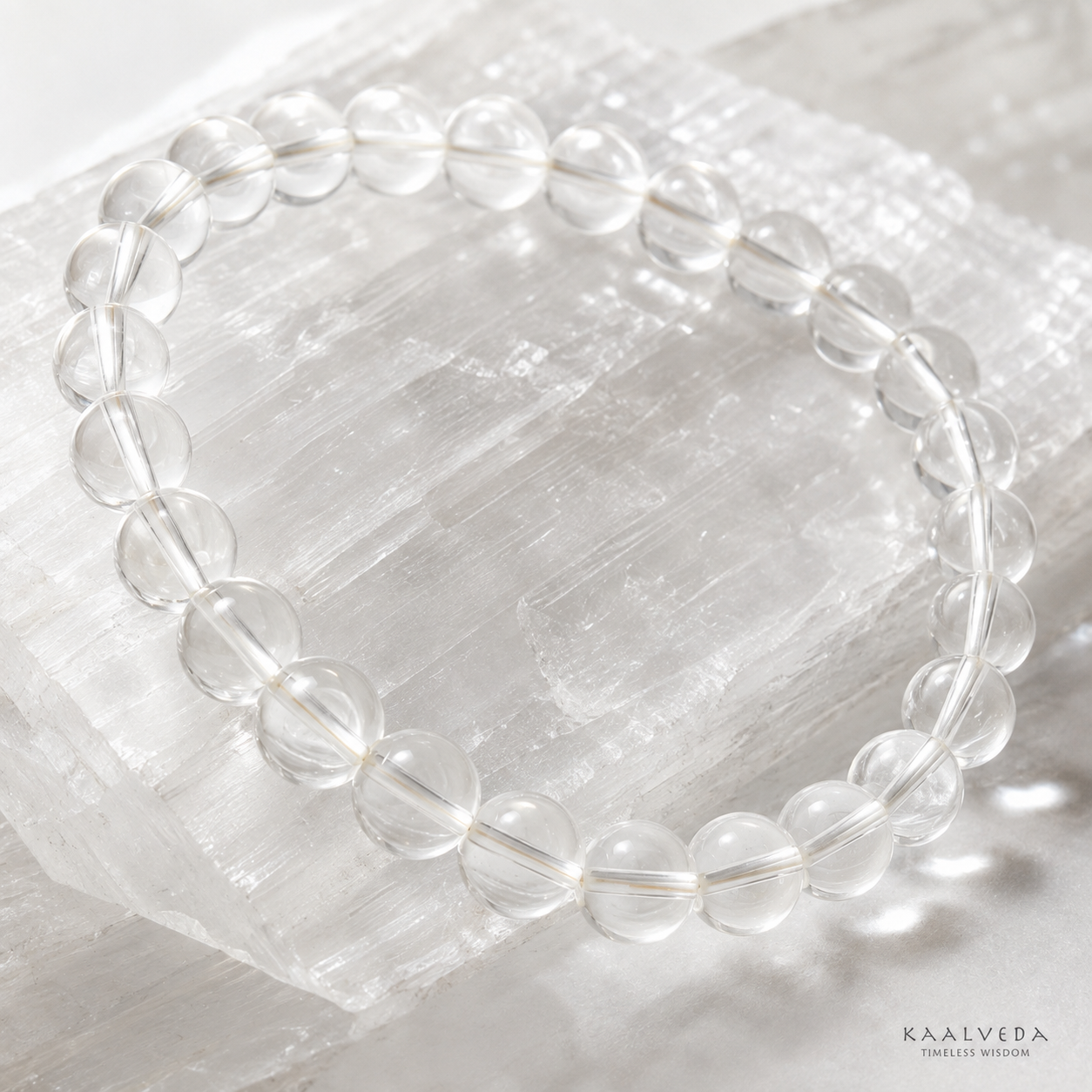 Clear Quartz Bracelet — clarity and focus, everyday wear — KaalVeda
