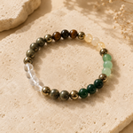 Dhan Yog Bracelet — the five wealth stones on natural stone — KaalVeda