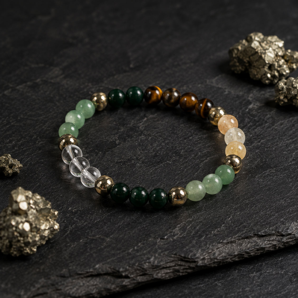 Kuber Kavach Combo — Dhan Yog Bracelet styled detail — KaalVeda