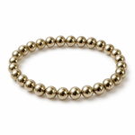 Gold Hematite Bracelet — gold-finish hematite beads on white — KaalVeda