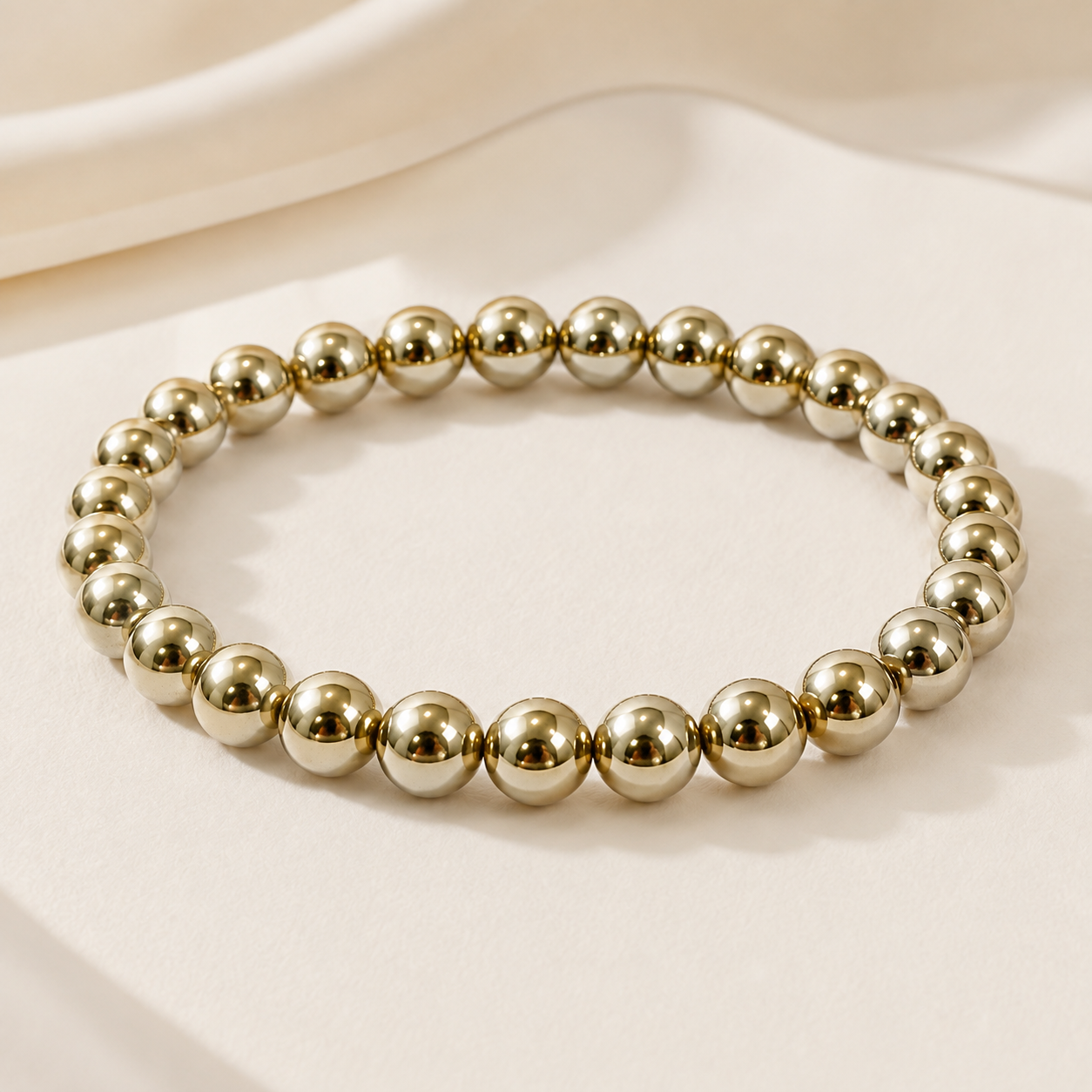 Gold Hematite Bracelet — detail of the gold finish — KaalVeda