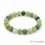 Green Aventurine Bracelet — detail of polished aventurine beads — KaalVeda