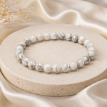 Howlite Bracelet — detail of the natural veining — KaalVeda