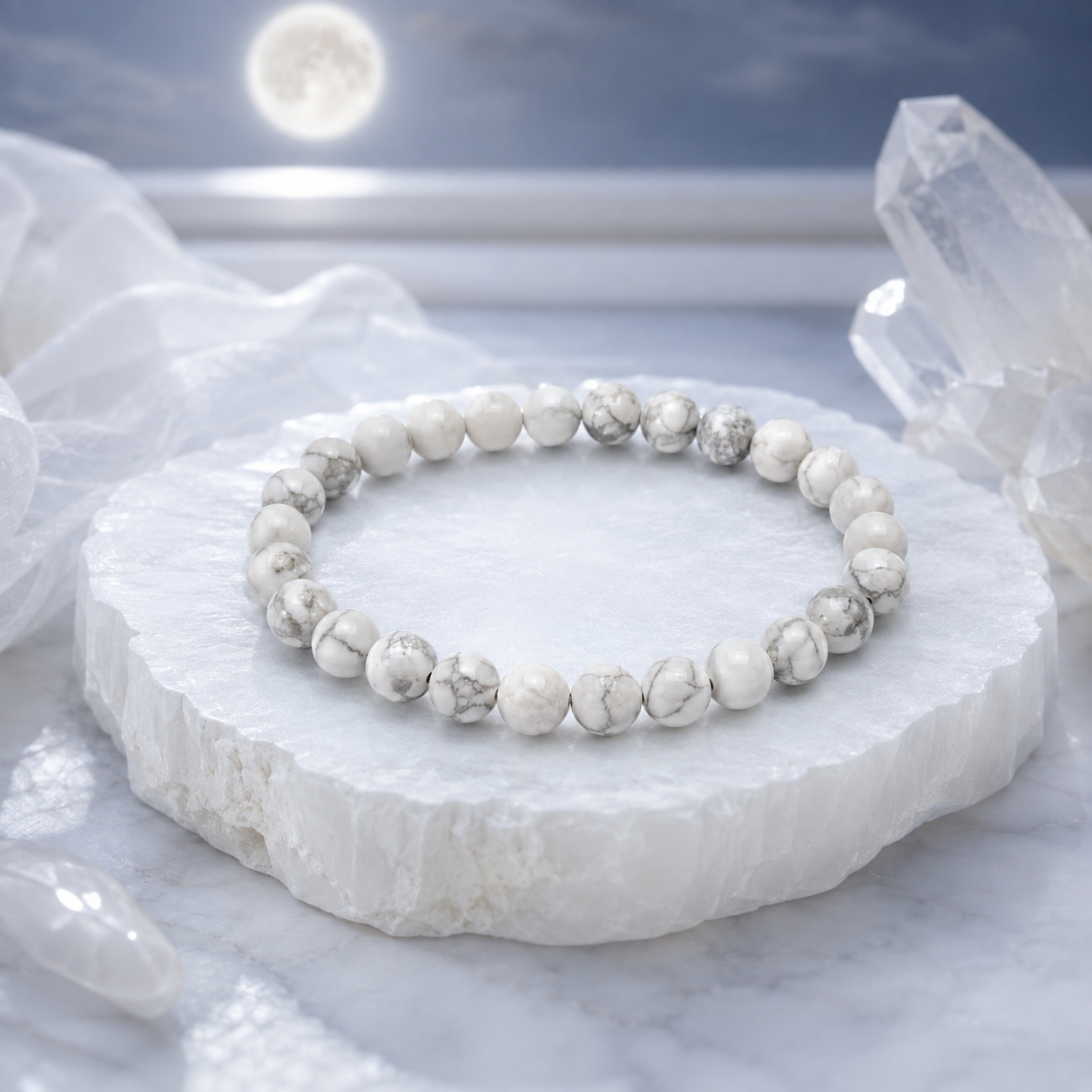 Howlite Bracelet — worn on the wrist — KaalVeda