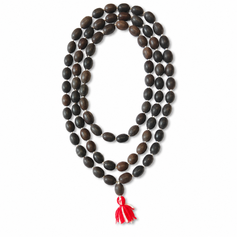 Kamal Gatte Mala 108+1 — natural lotus seed beads — KaalVeda