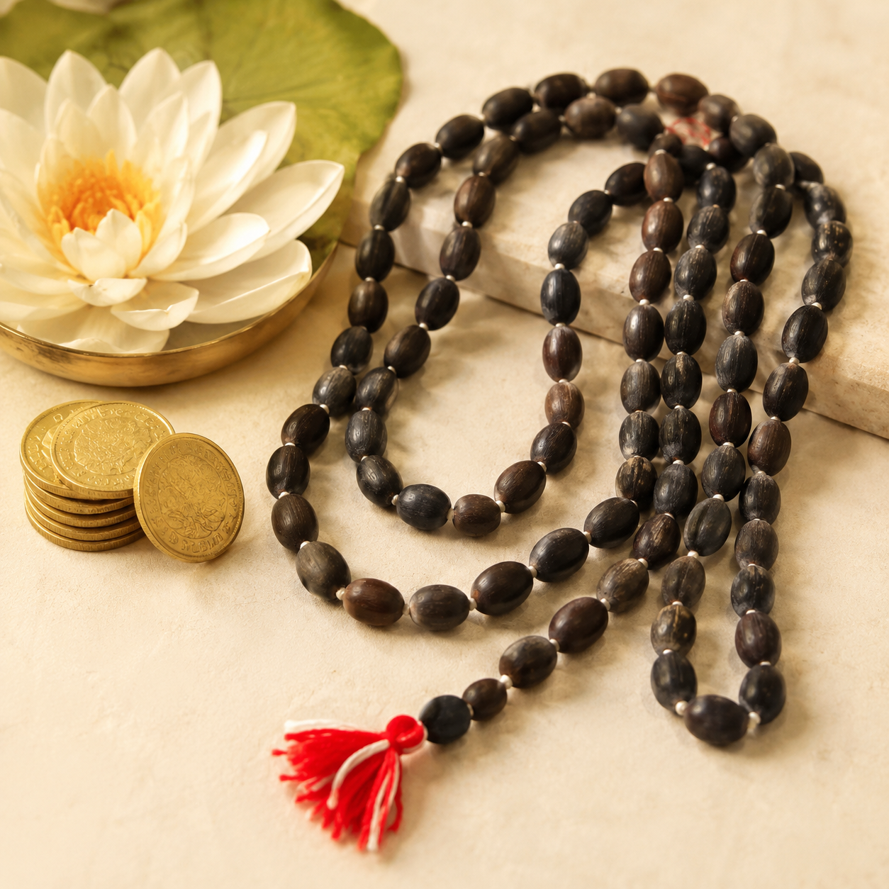 Kamal Gatte Mala 108+1 — the traditional mala for Lakshmi japa — KaalVeda