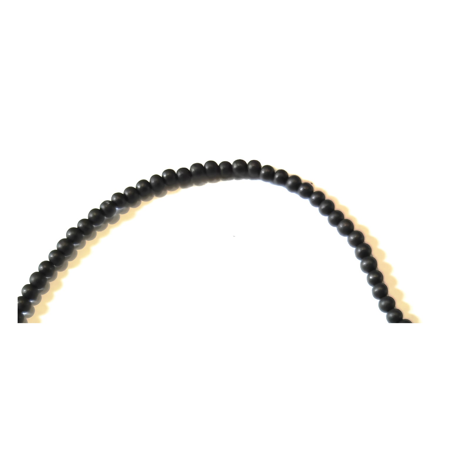 Original Karungali Malai 108+1 — detail of the matte karungali beads — KaalVeda