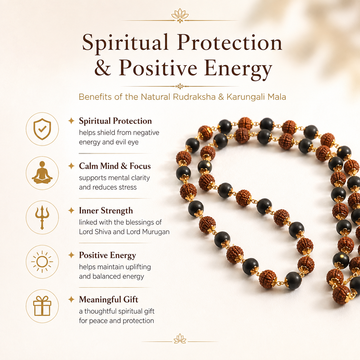 Karungali–Rudraksha 'Divya Raksha' Mala — the two traditions on one strand — KaalVeda