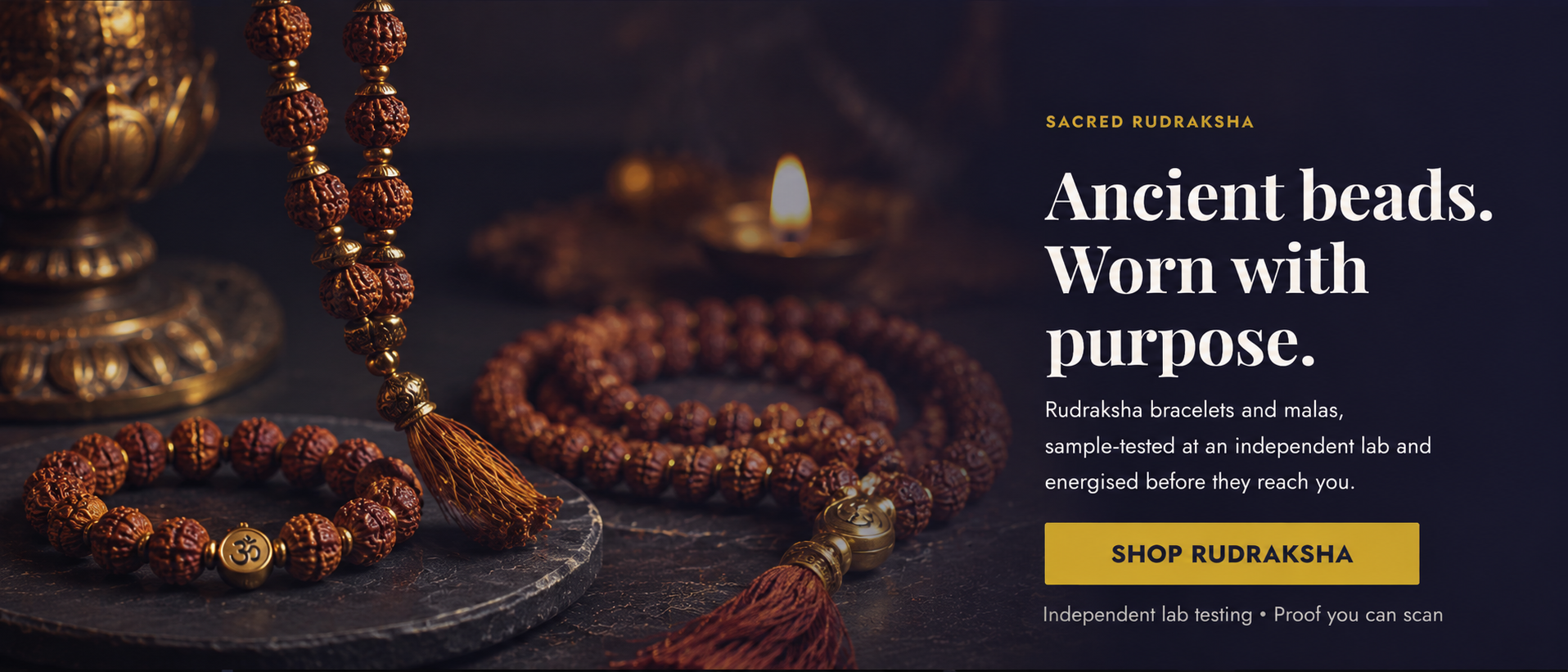 Ancient beads, worn with purpose — rudraksha bracelets and malas