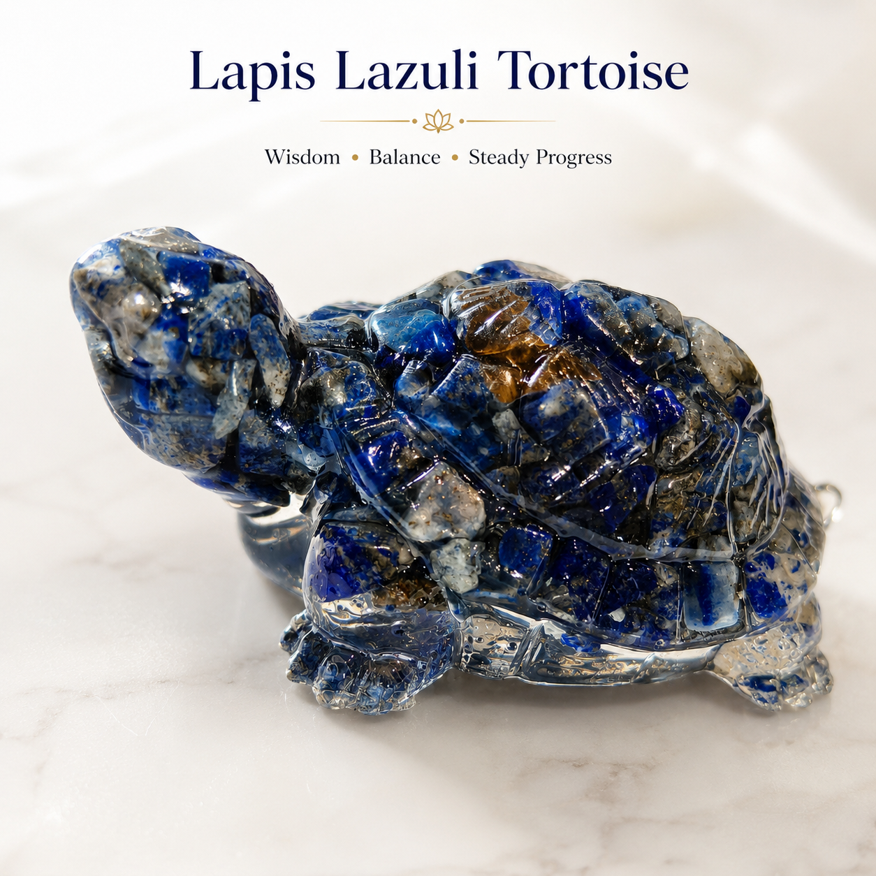 Lapis Lazuli Tortoise — wisdom, balance and steady progress kachua — KaalVeda