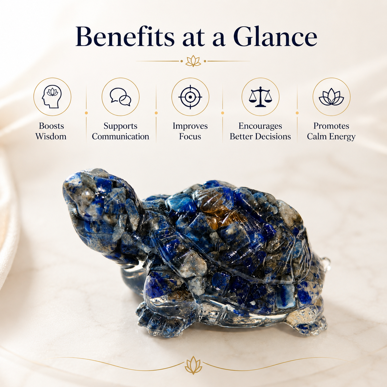 Lapis Lazuli Tortoise — benefits at a glance — KaalVeda