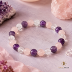 Mind Body Soul Bracelet — angled view of the three-stone sequence — KaalVeda