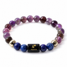 Aquarius (Kumbh) Rashi Bracelet — Amethyst + Lapis Lazuli
