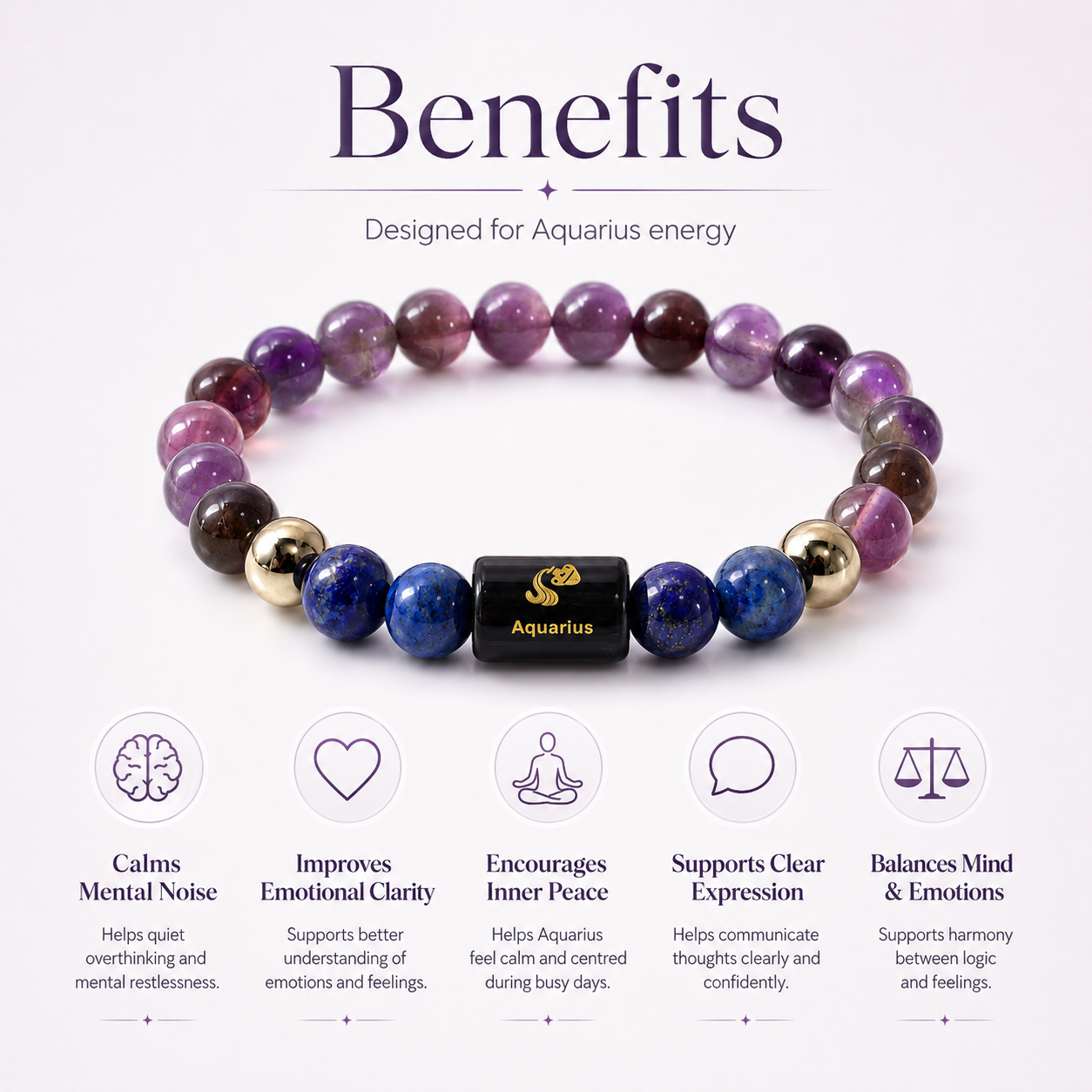 Aquarius Rashi Bracelet — benefits for Aquarius energy — KaalVeda