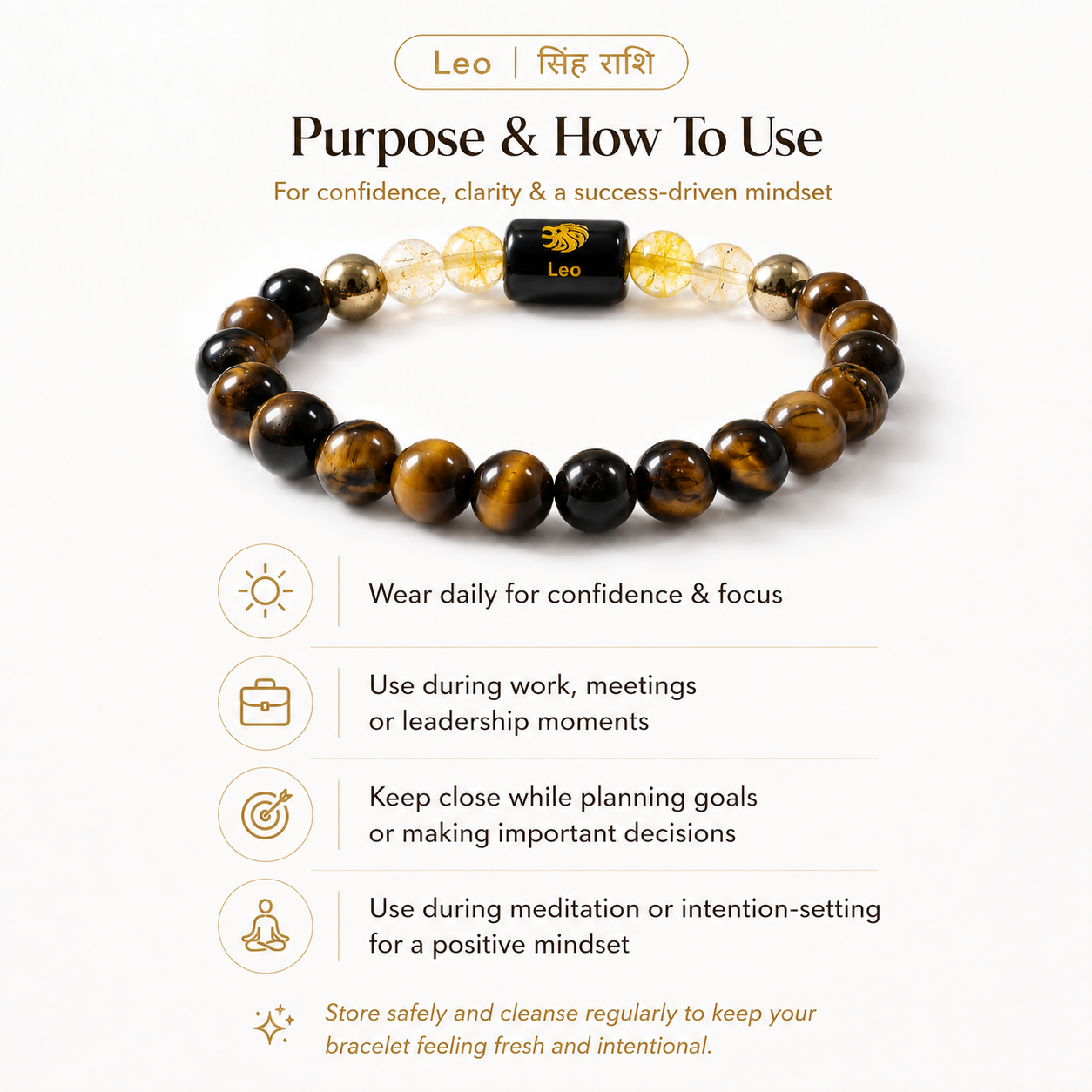 Leo Rashi Bracelet — made for Leo — KaalVeda