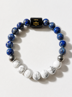 Libra Rashi Bracelet — Lapis Lazuli + Howlite on stretch cord — KaalVeda