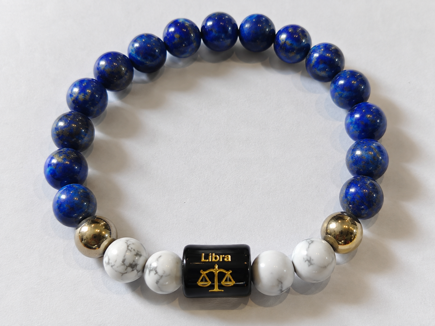 Libra Rashi Bracelet — what's inside: Lapis Lazuli + Howlite — KaalVeda