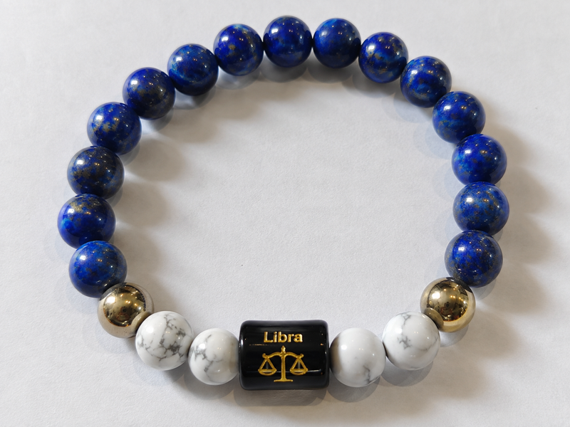 Libra Rashi Bracelet — what's inside: Lapis Lazuli + Howlite — KaalVeda