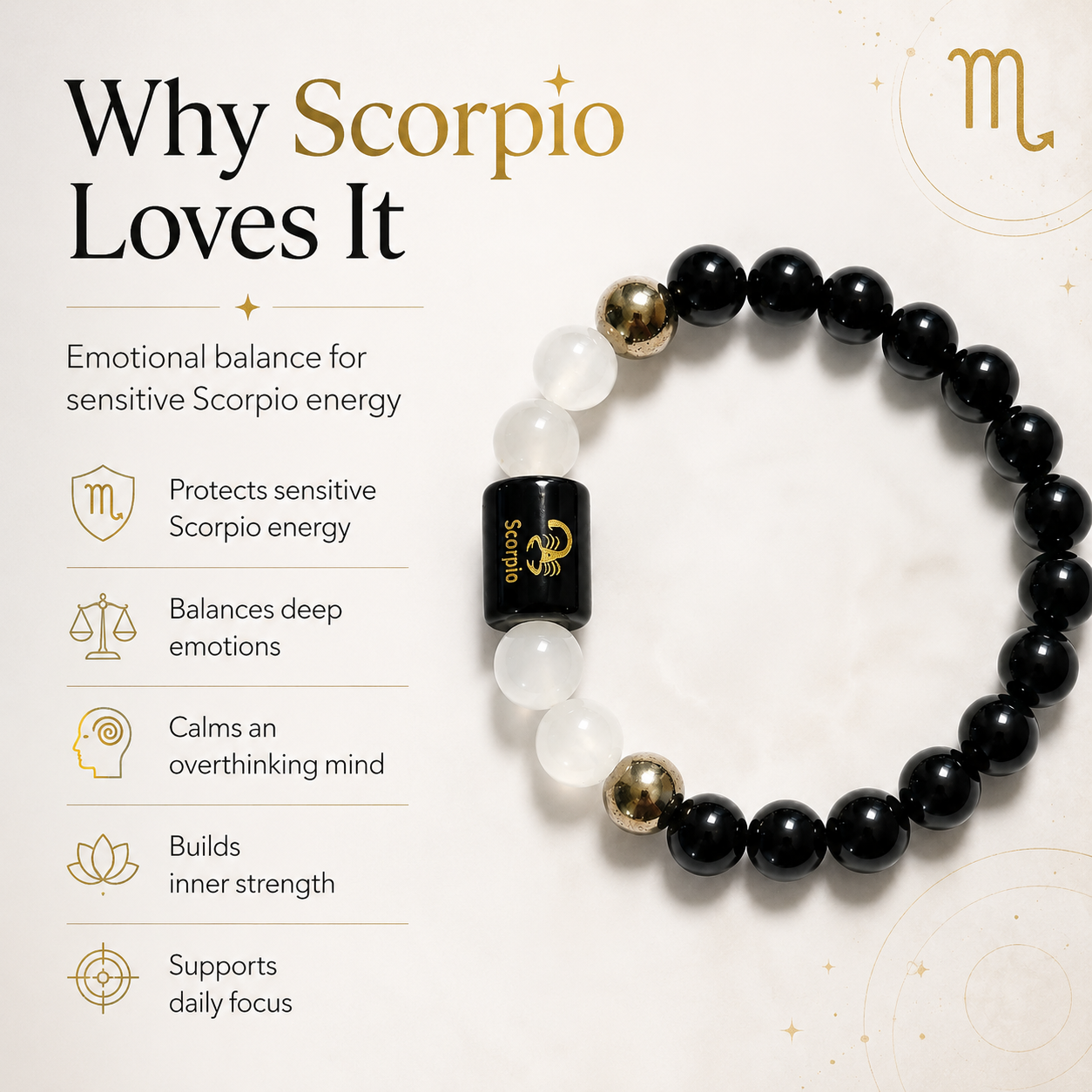 Scorpio Rashi Bracelet — benefits for Scorpio energy — KaalVeda