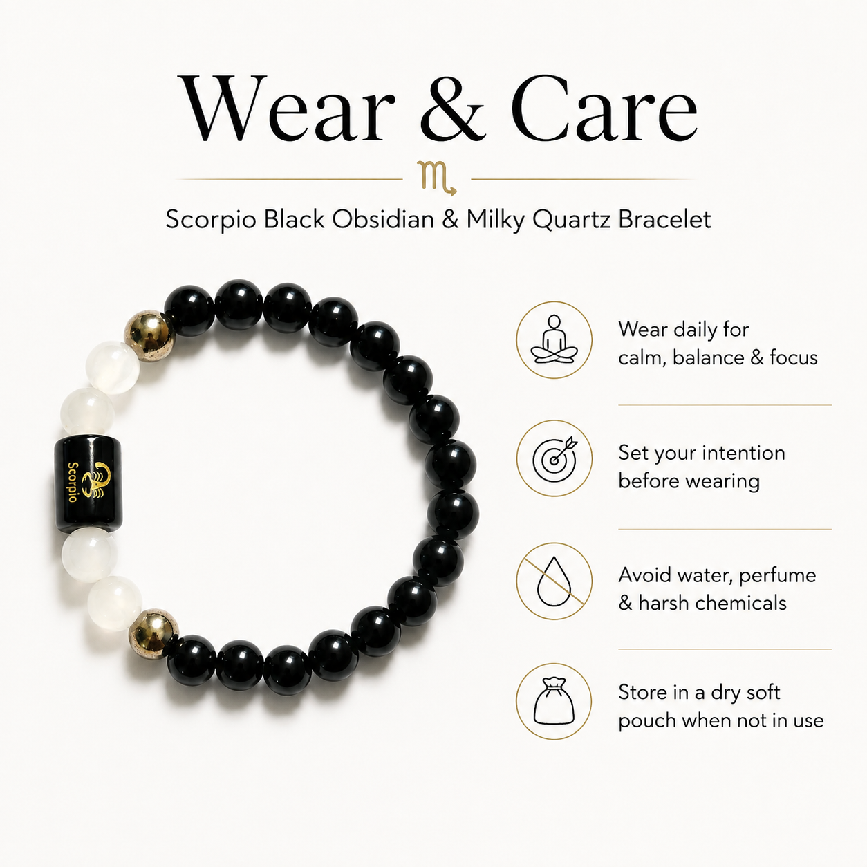 Scorpio Rashi Bracelet — how to wear and care — KaalVeda