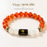 Virgo (Kanya) Rashi Bracelet — Carnelian + Milky Quartz