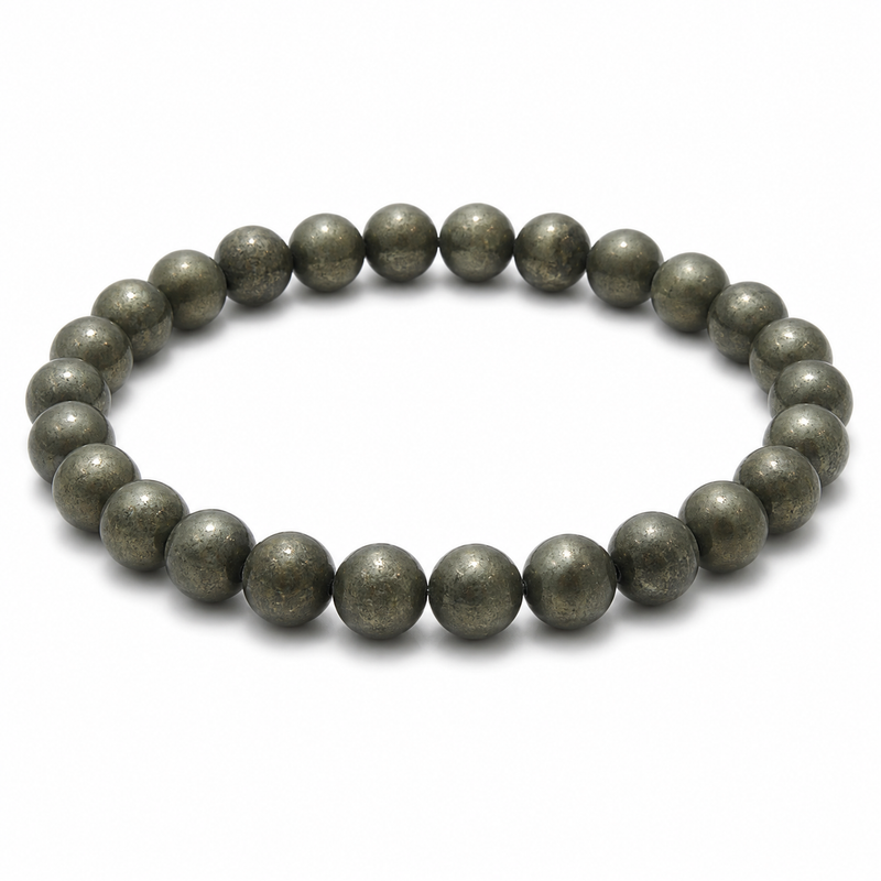 Raw Pyrite Bracelet — natural raw pyrite nuggets on stretch cord — KaalVeda