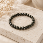 Raw Pyrite Bracelet — angled view of the unpolished pyrite — KaalVeda