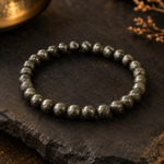 Raw Pyrite Bracelet — worn on the wrist — KaalVeda