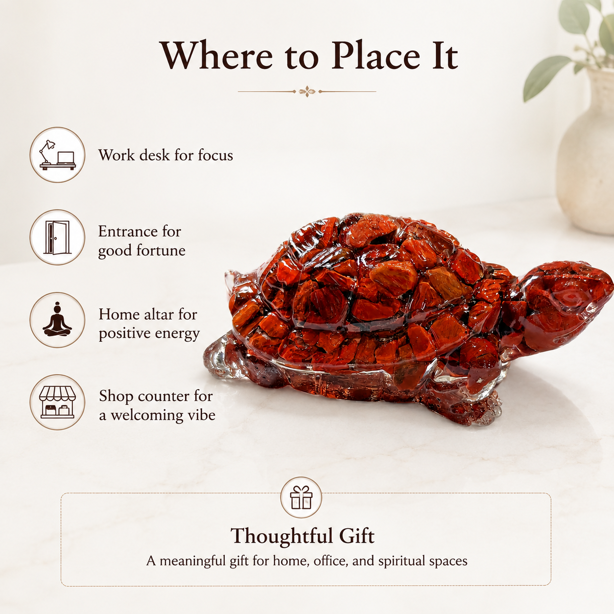 Red Jasper Tortoise — where to place it — KaalVeda