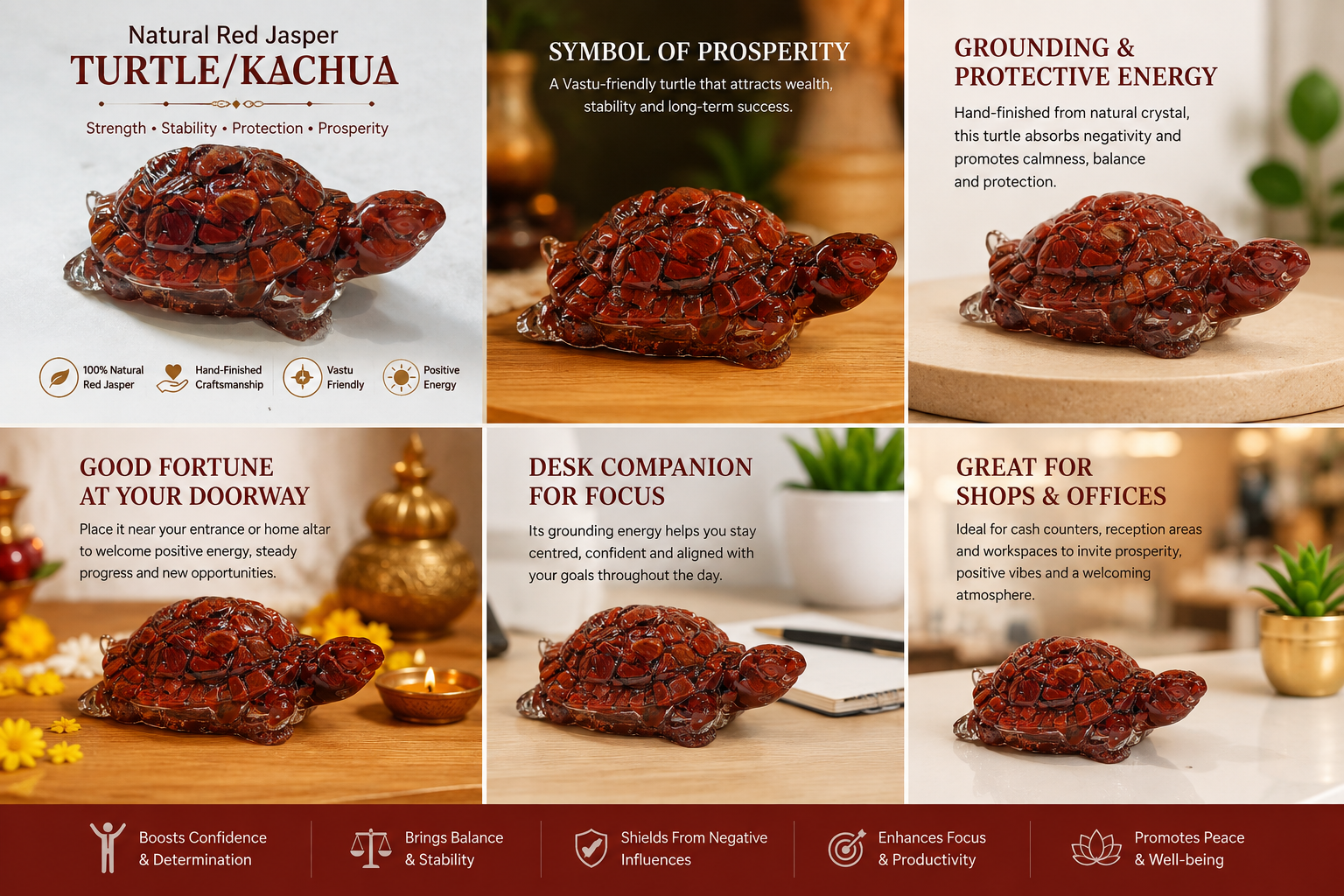 Red Jasper Tortoise — strength, stability, protection and prosperity — KaalVeda