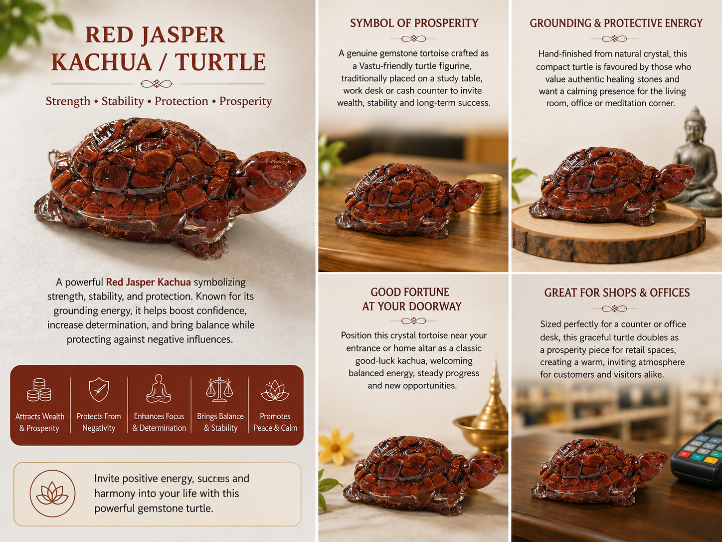 Red Jasper Tortoise — full guide to placement and benefits — KaalVeda