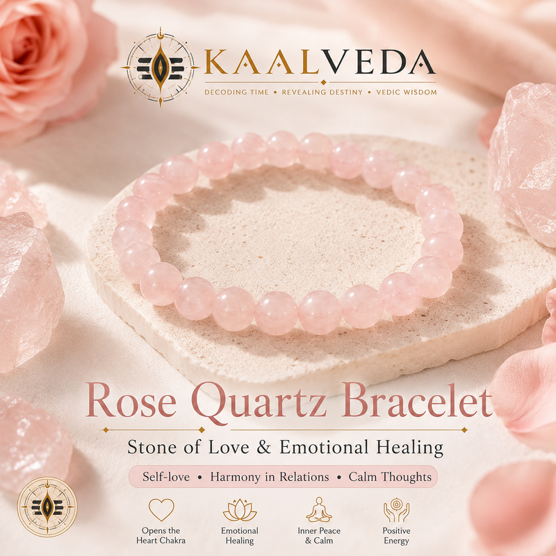 Rose Quartz Bracelet — self-love, harmony and calm thoughts — KaalVeda