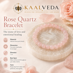 Rose Quartz Bracelet — 8mm natural beads, free size, 7cm diameter — KaalVeda