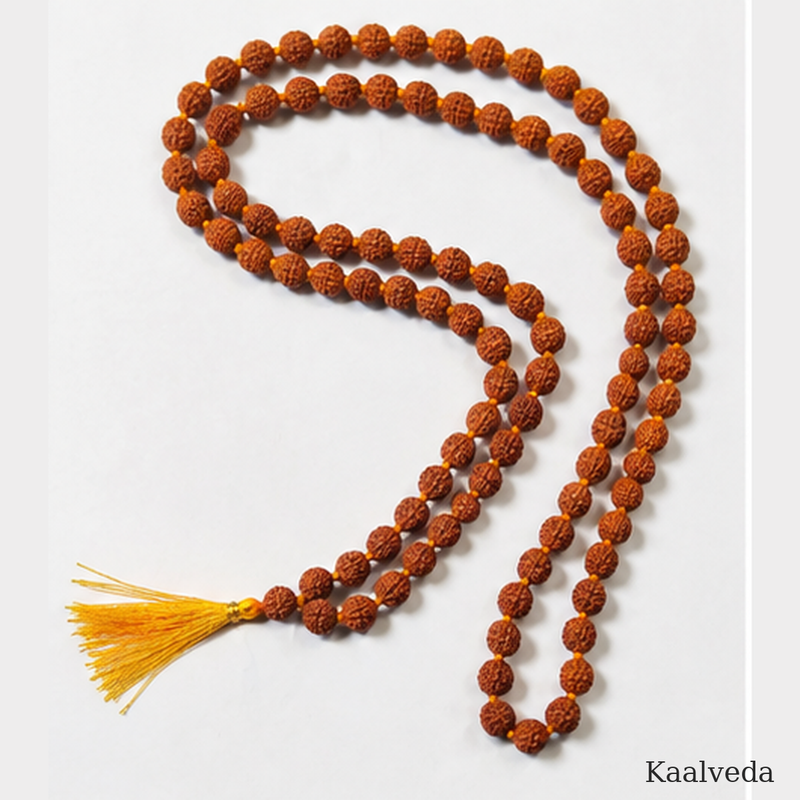 Rudraksha Mala 108+1 — hand-knotted 5 Mukhi japa mala — KaalVeda