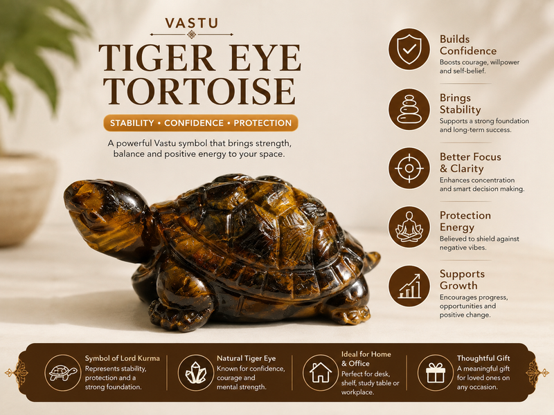 Tiger Eye Tortoise — vastu kachua for stability, confidence and protection — KaalVeda