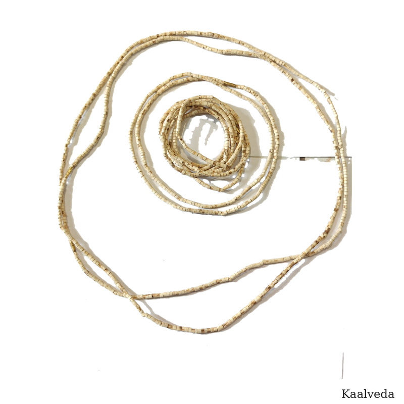 Tulsi Mala Kanthi — fine natural tulsi wood beads, double-round kanthi — KaalVeda
