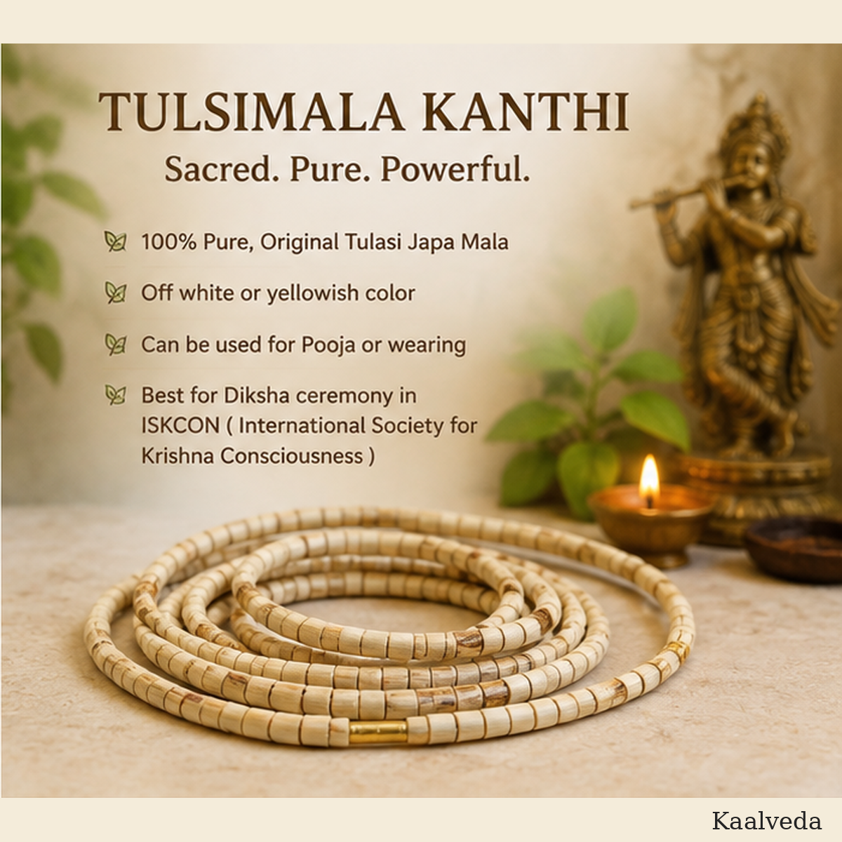 Tulsi Mala Kanthi — sacred, pure, for puja or daily wear — KaalVeda